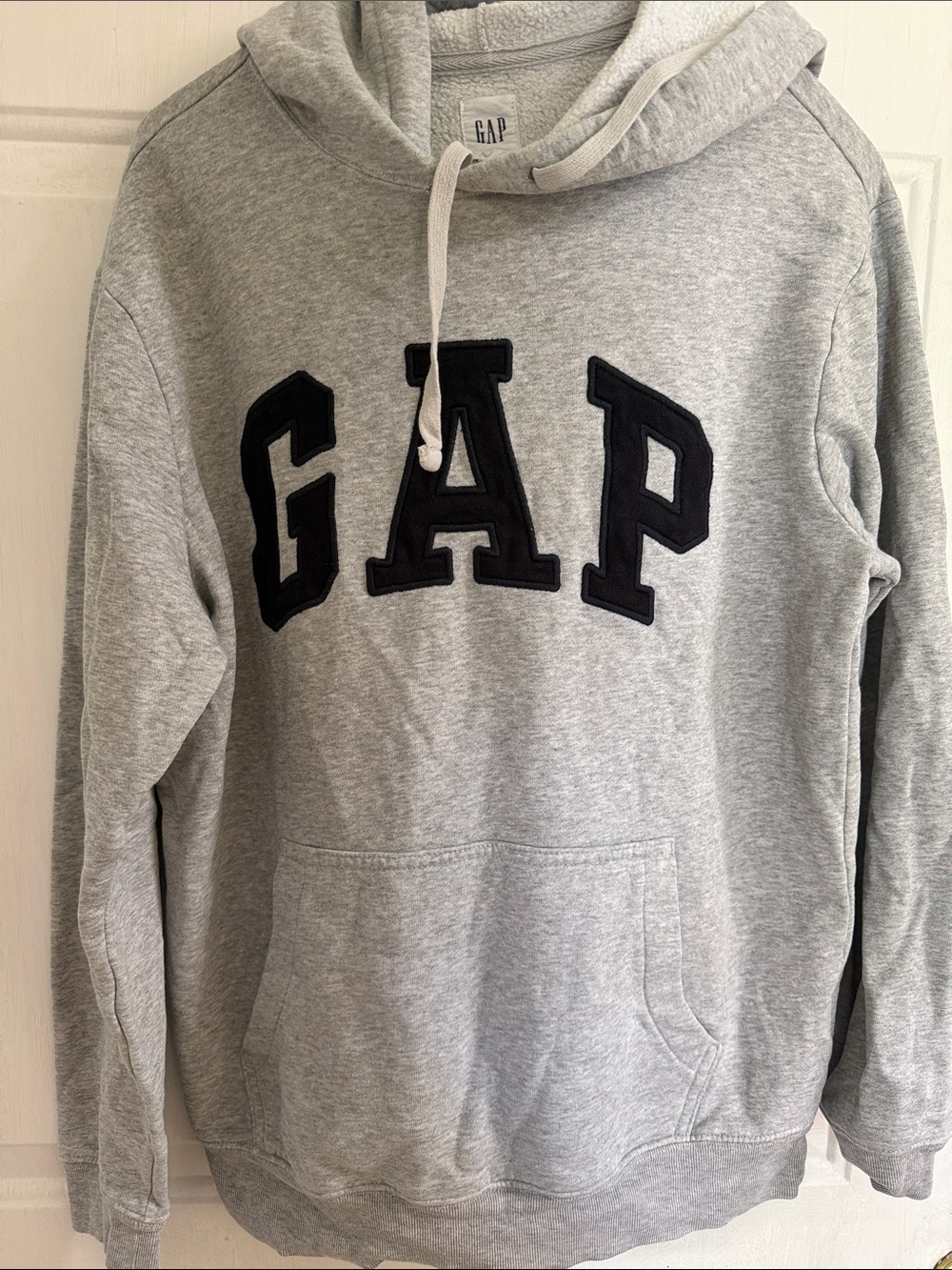 GAP Gray Crewneck Hoodie with Black Logo